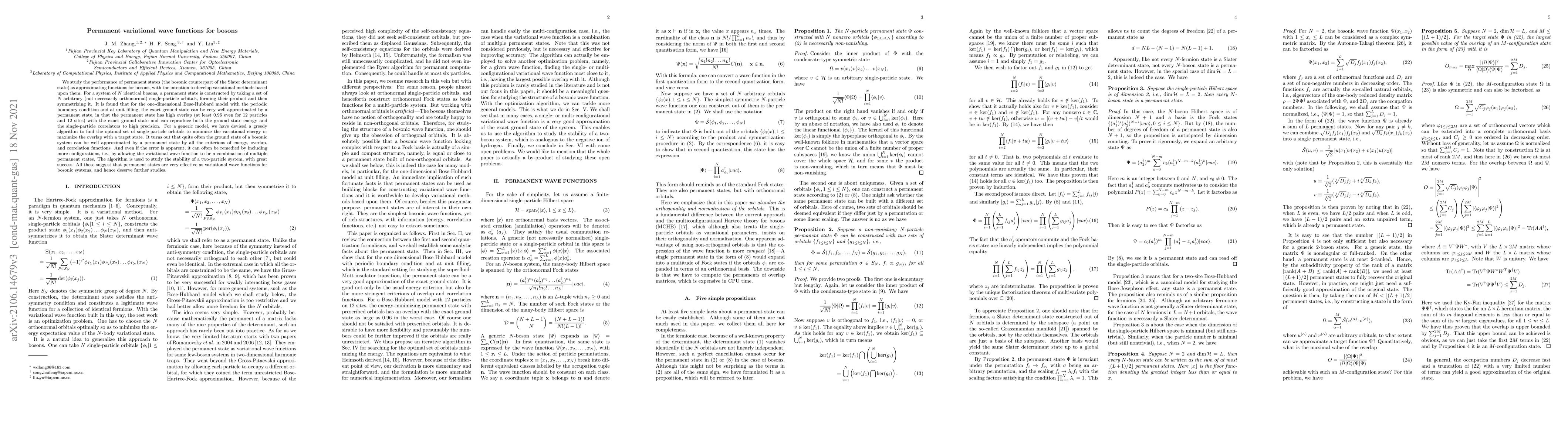 Thumbnail for Permanent variational wave functions for bosons