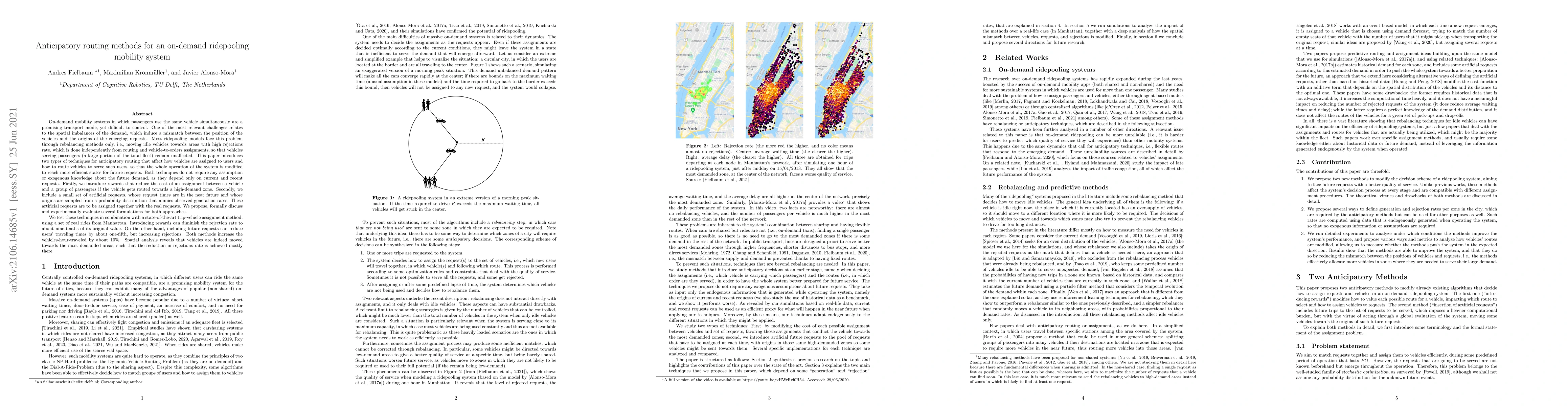Thumbnail for Anticipatory routing methods for an on-demand ridepooling mobility
  system