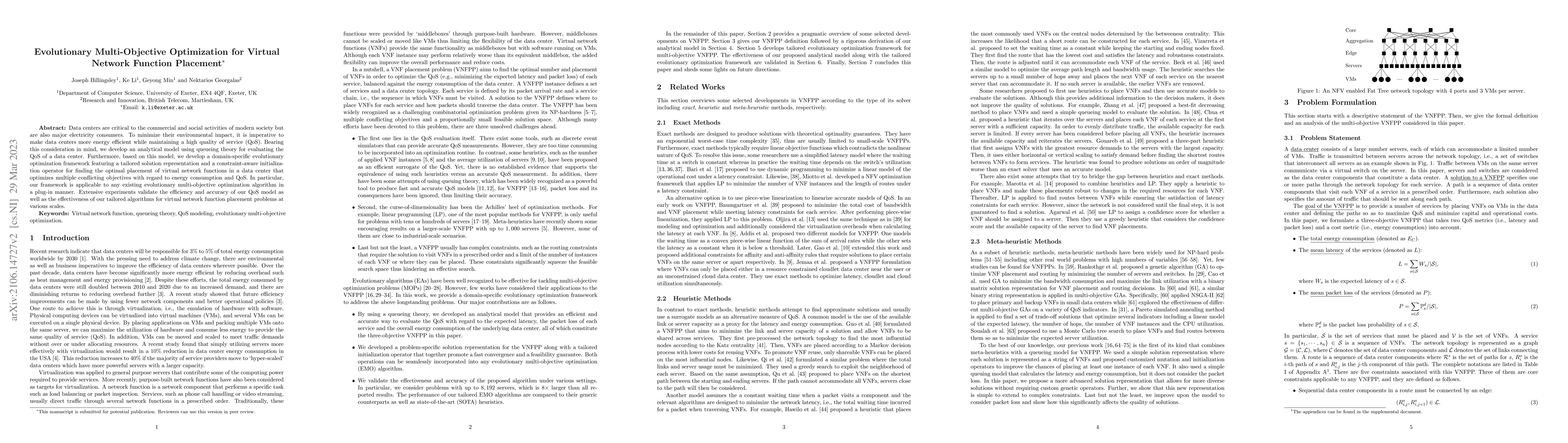 Thumbnail for Evolutionary Multi-Objective Virtual Network Function Placement: A
  Formal Model and Effective Algorithms