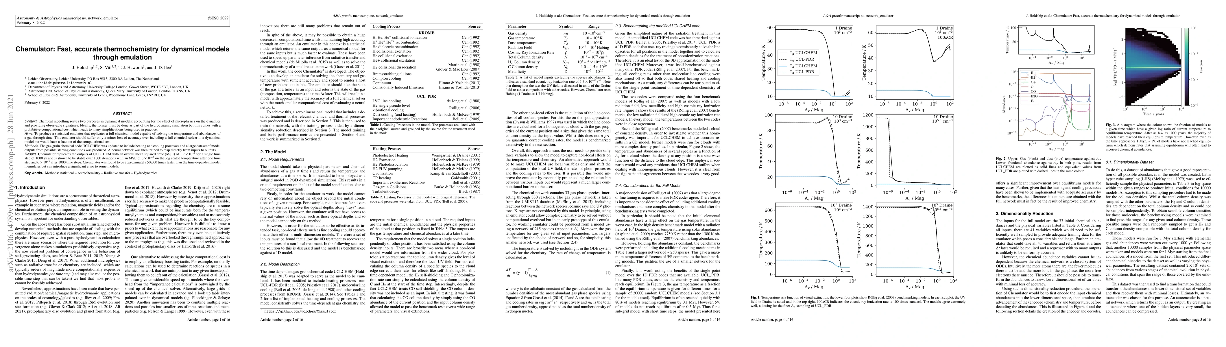 Thumbnail for Chemulator: Fast, accurate thermochemistry for dynamical models through
  emulation