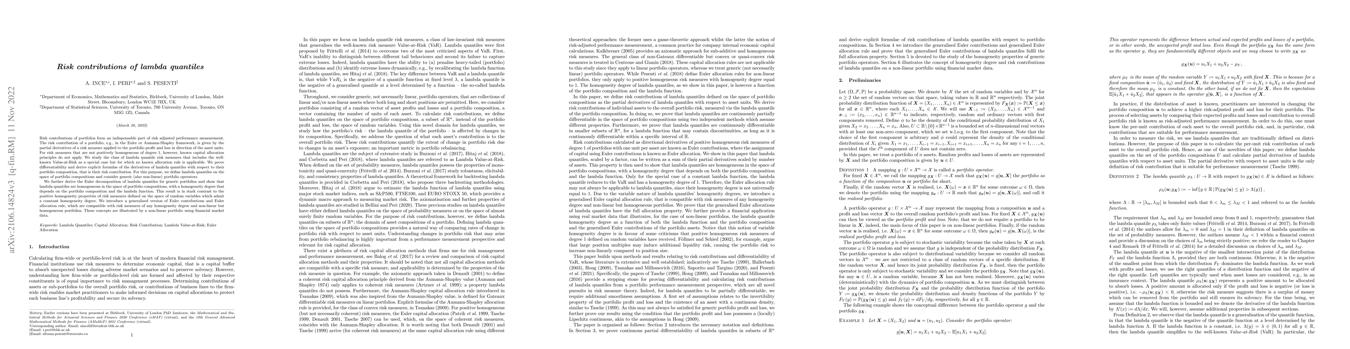 Thumbnail for Risk contributions of lambda quantiles