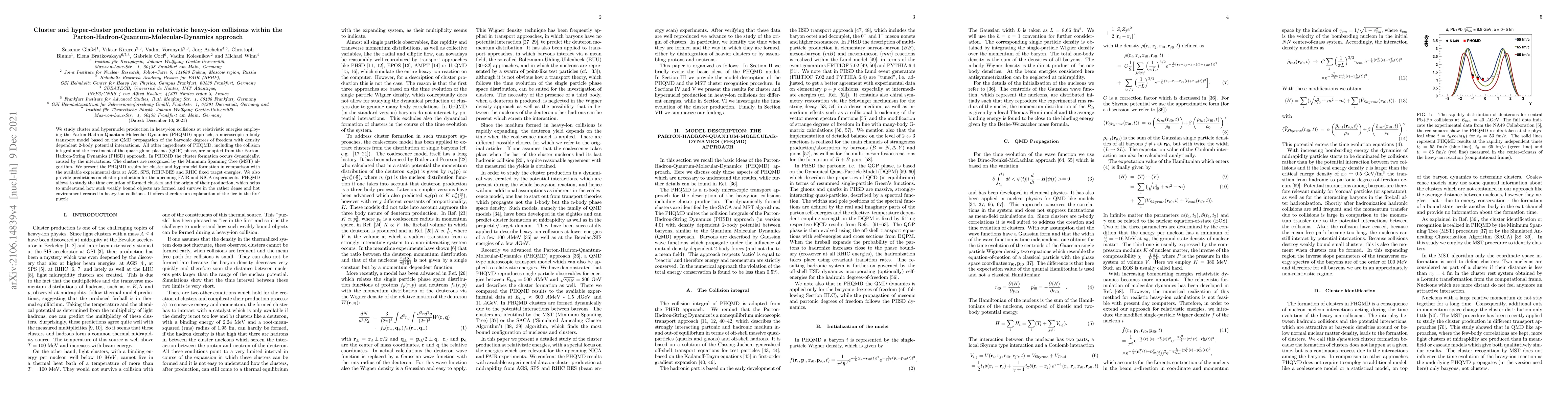 Thumbnail for Cluster and hyper-cluster production in relativistic heavy-ion
  collisions within the Parton-Hadron-Quantum-Molecular-Dynamics approach