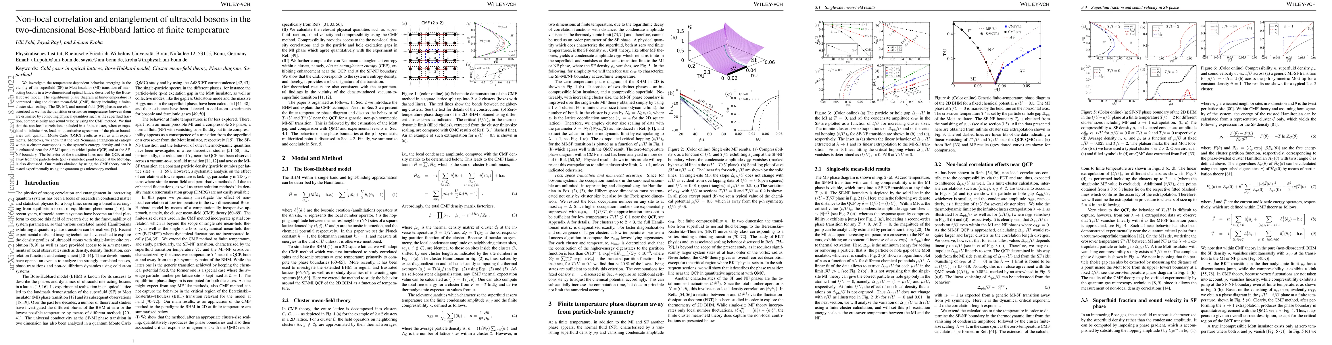 Thumbnail for Non-local correlation and entanglement of ultracold bosons in the
  two-dimensional Bose-Hubbard lattice at finite temperature