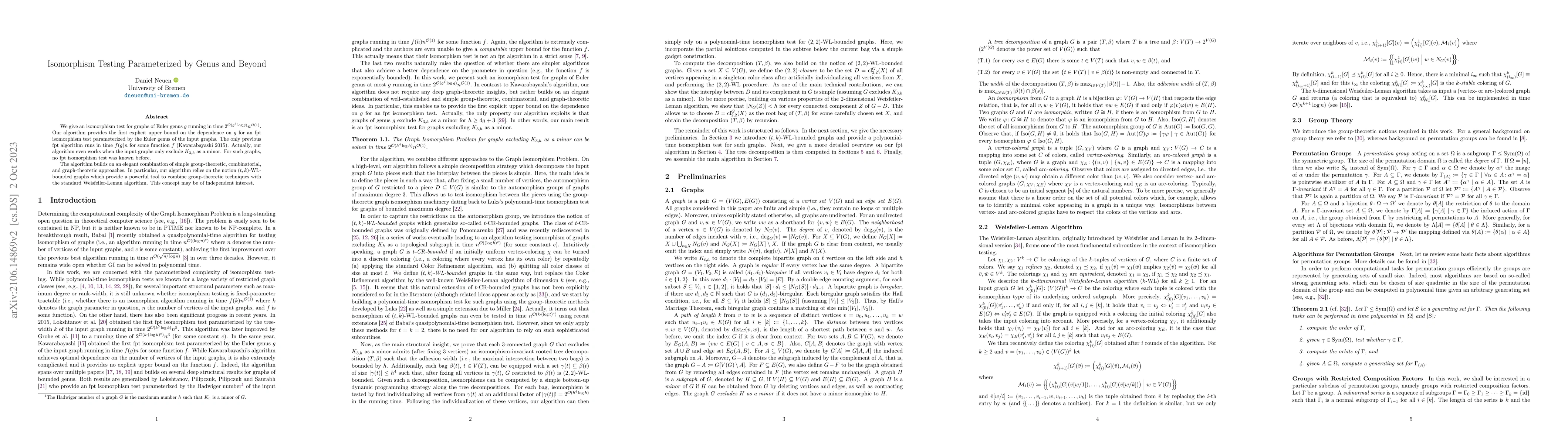 Thumbnail for Isomorphism Testing Parameterized by Genus and Beyond