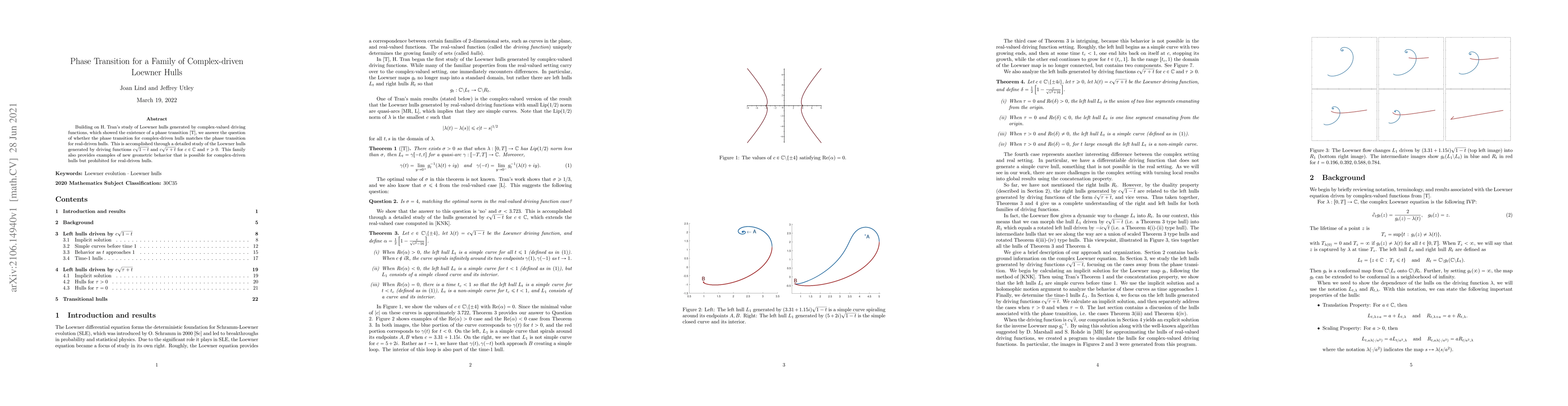 Thumbnail for Phase Transition for a Family of Complex-driven Loewner Hulls
