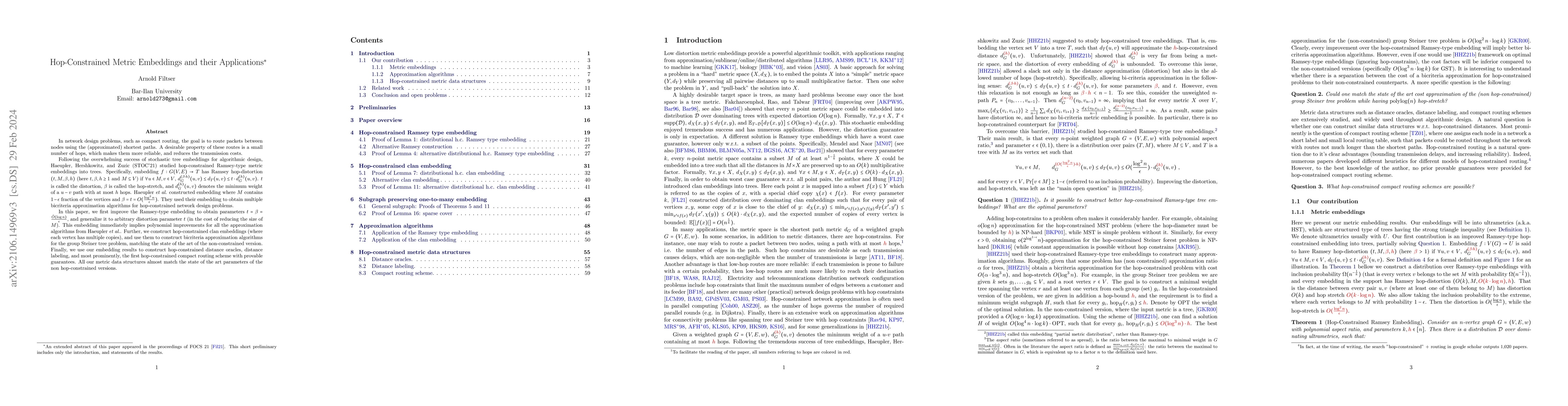 Thumbnail for Hop-Constrained Metric Embeddings and their Applications
