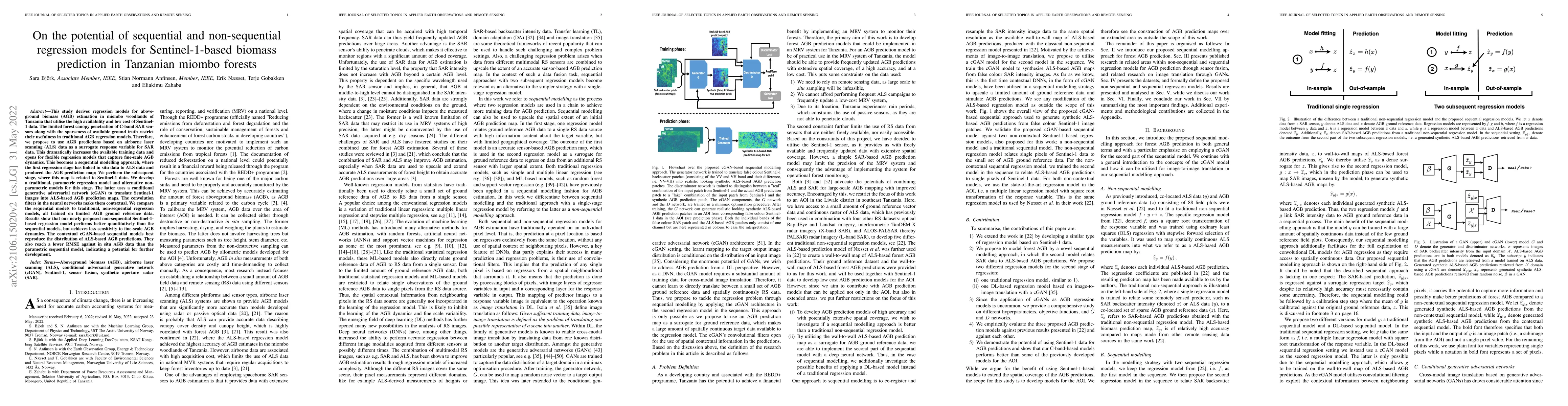Thumbnail for On the potential of sequential and non-sequential regression models for
  Sentinel-1-based biomass prediction in Tanzanian miombo forests