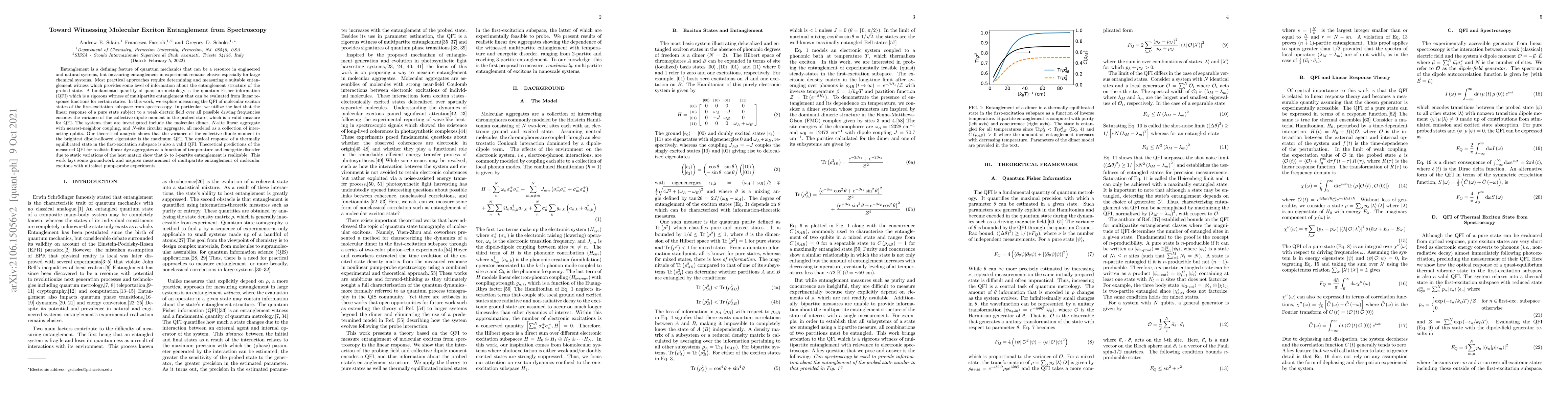 Thumbnail for Toward Witnessing Molecular Exciton Entanglement from Spectroscopy