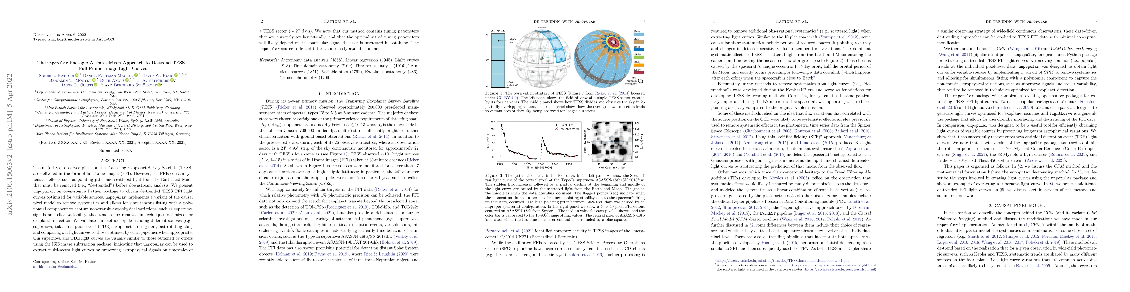 Thumbnail for The unpopular Package: a Data-driven Approach to De-trend TESS Full
  Frame Image Light Curves