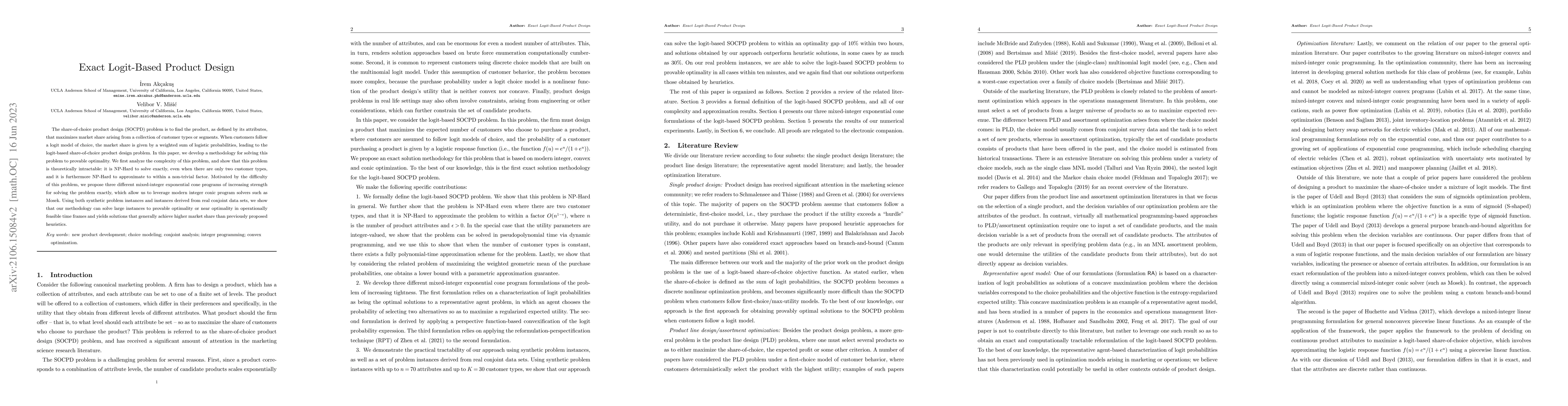Thumbnail for Exact Logit-Based Product Design