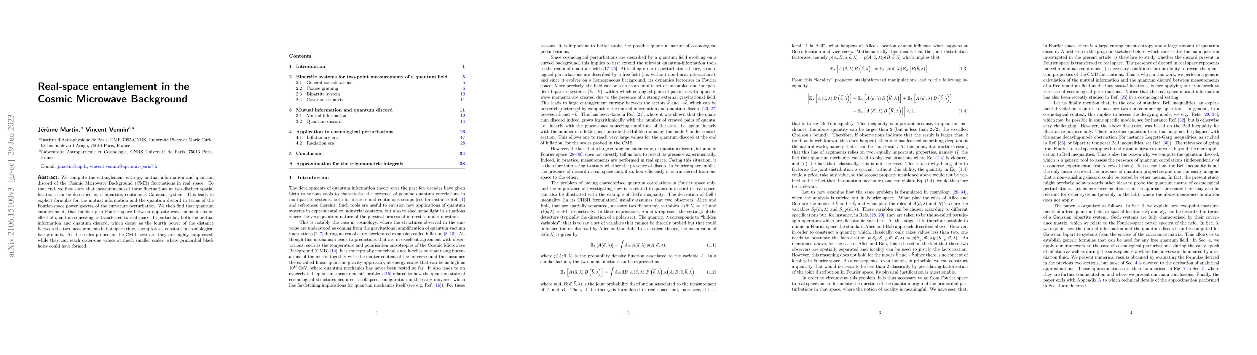 Thumbnail for Real-space entanglement in the Cosmic Microwave Background