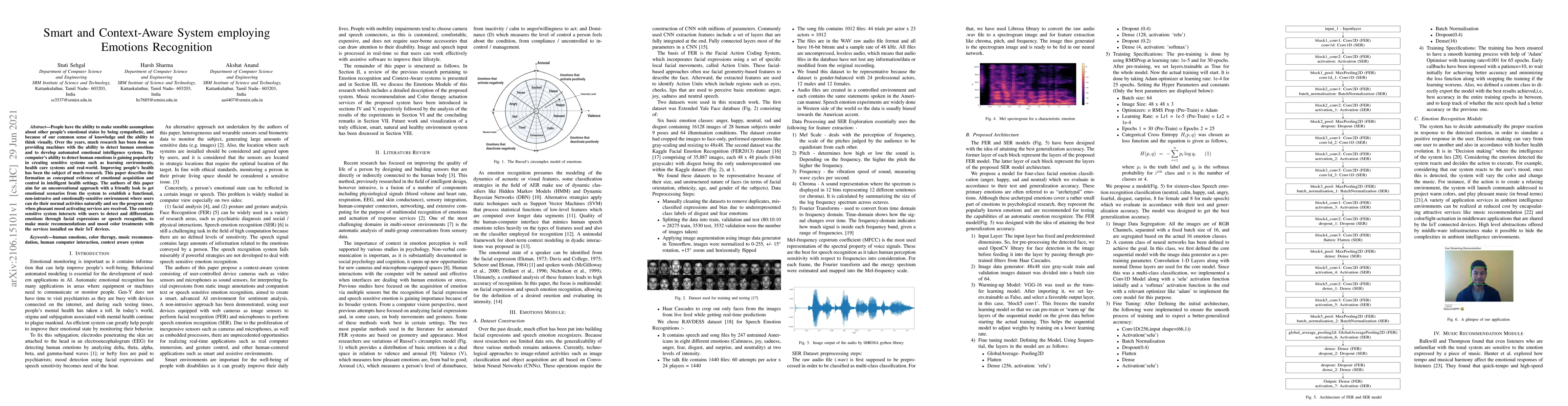 Thumbnail for Smart and Context-Aware System employing Emotions Recognition