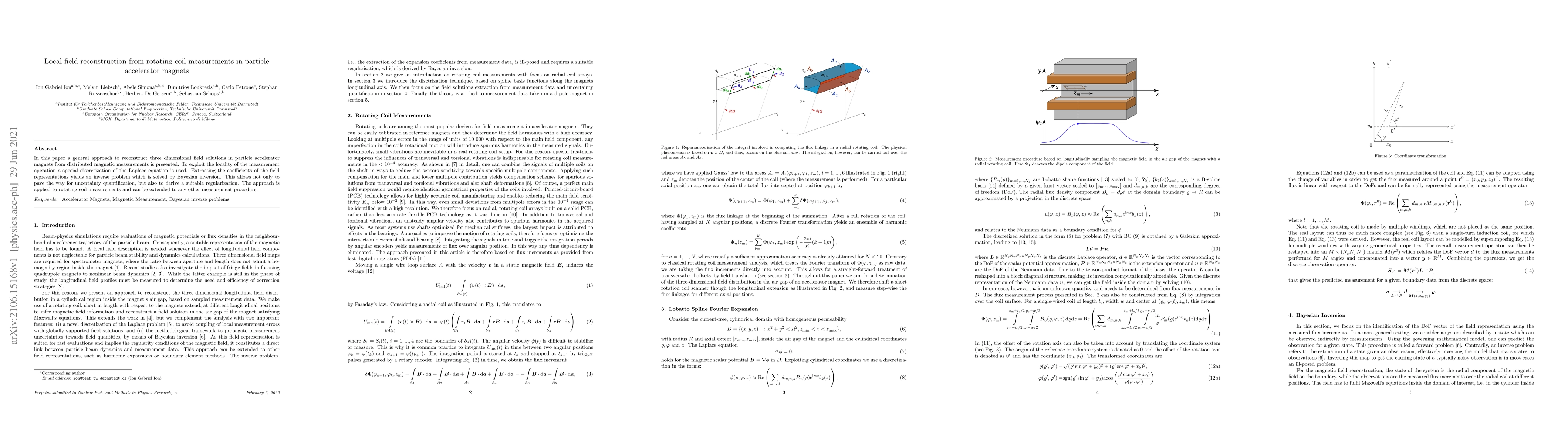 Thumbnail for Local field reconstruction from rotating coil measurements in particle
  accelerator magnets