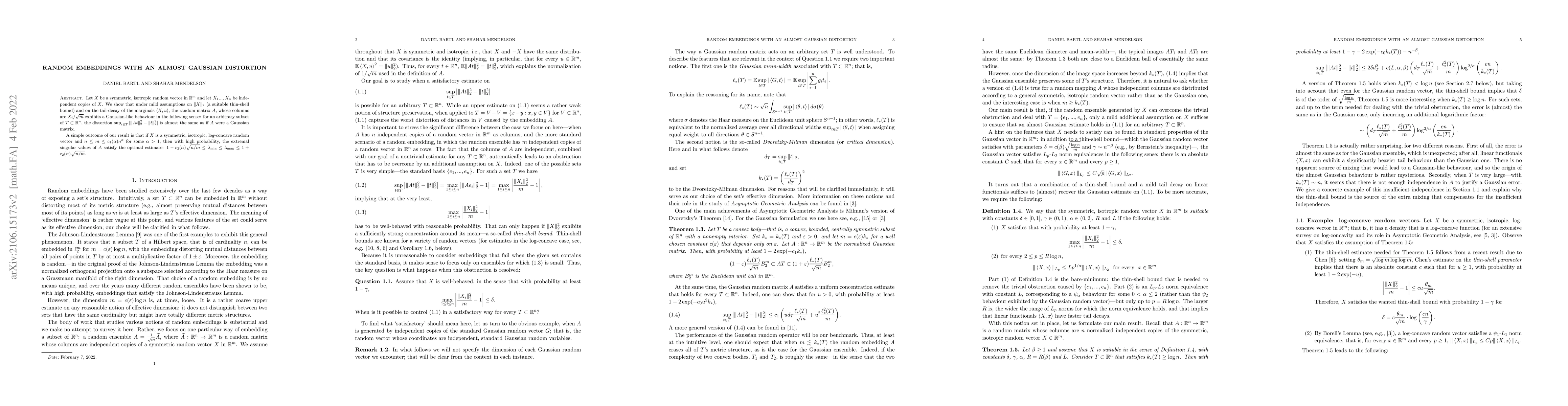 Thumbnail for Random embeddings with an almost Gaussian distortion