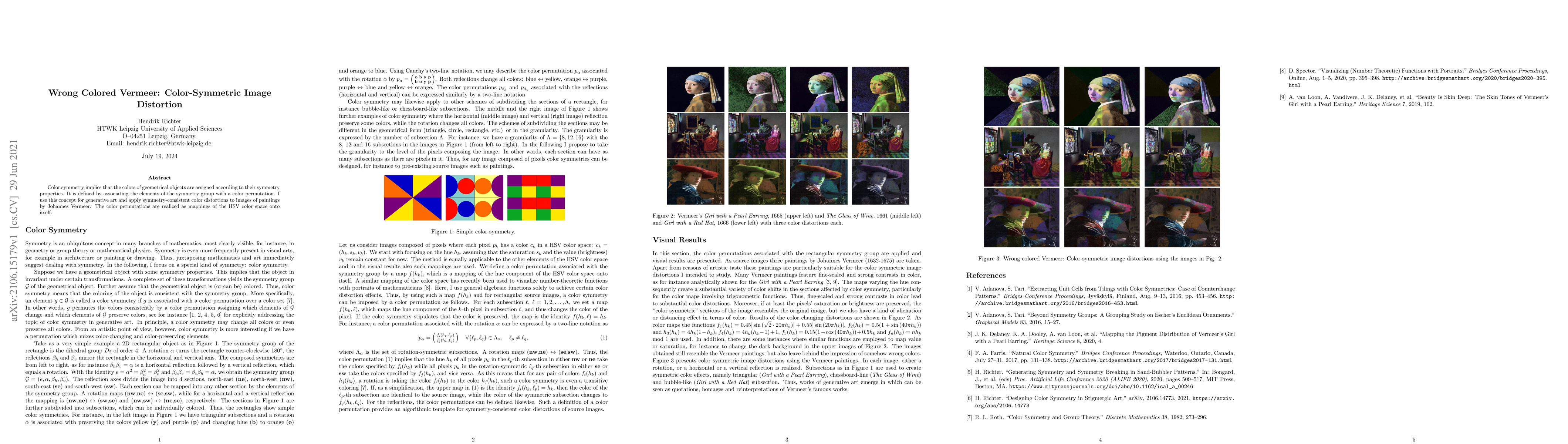Thumbnail for Wrong Colored Vermeer: Color-Symmetric Image Distortion