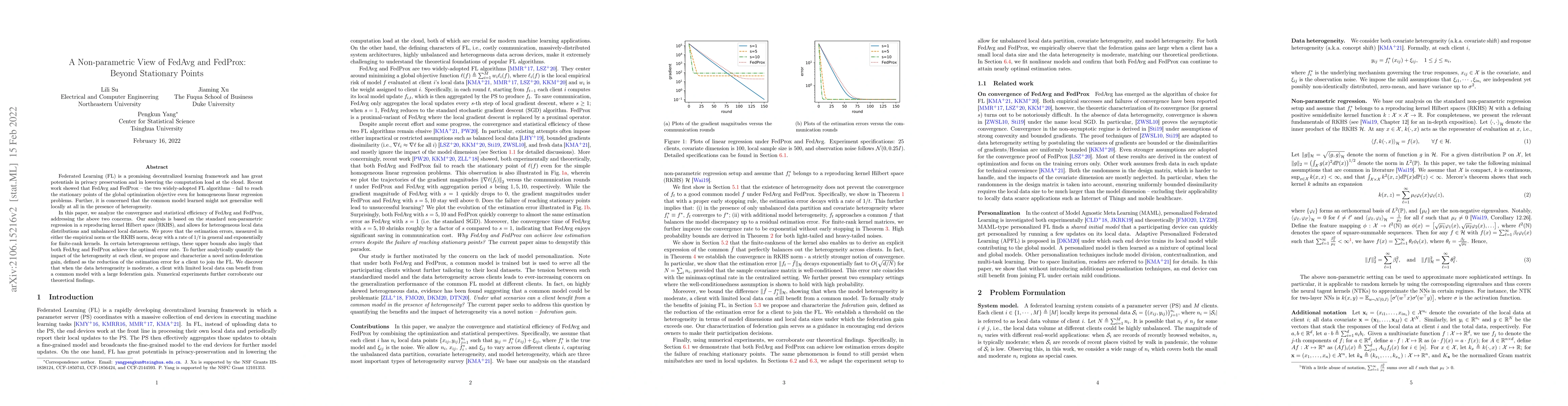Thumbnail for A Non-parametric View of FedAvg and FedProx: Beyond Stationary Points