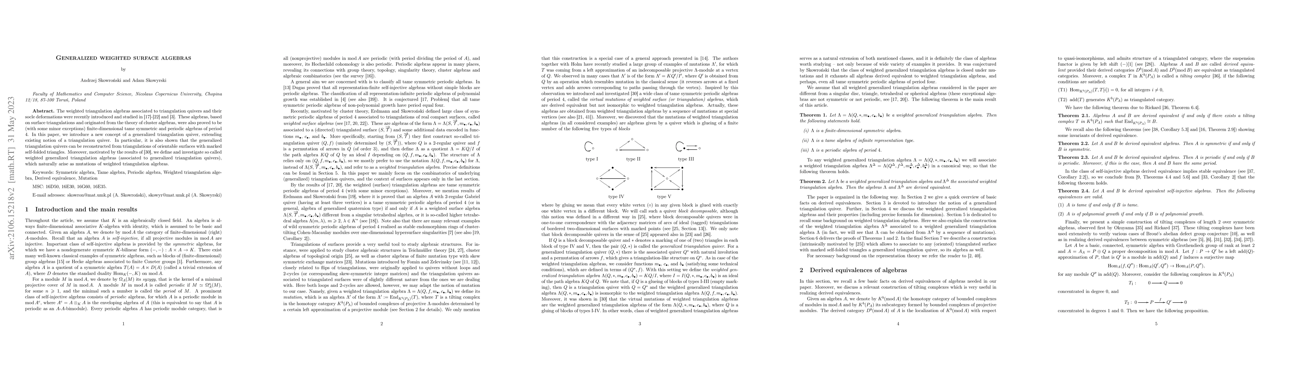 Thumbnail for Generalized weighted surface algebras