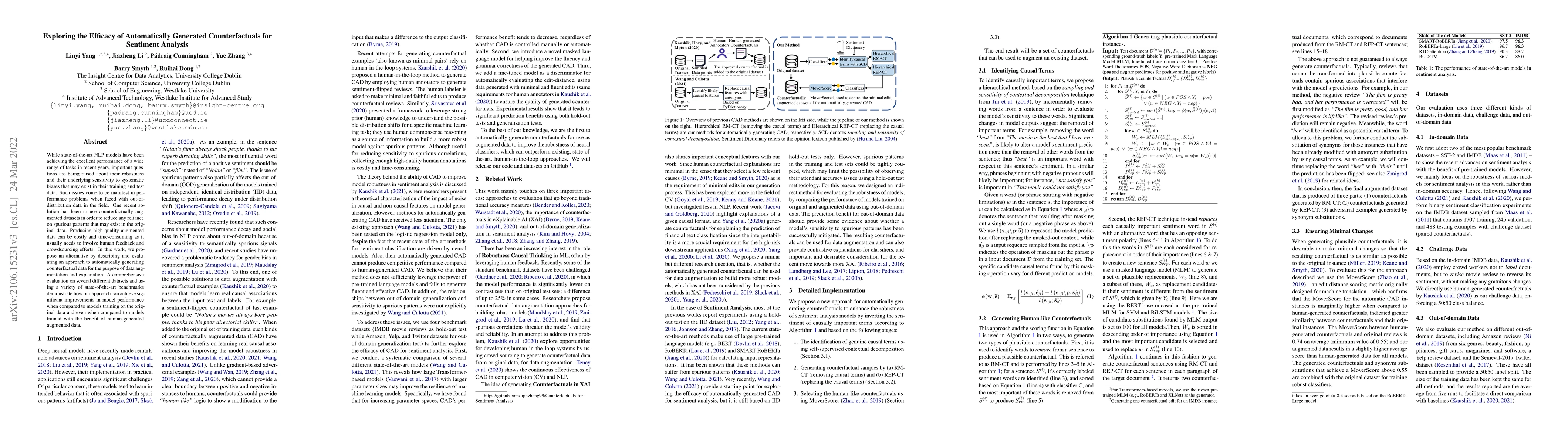 Thumbnail for Exploring the Efficacy of Automatically Generated Counterfactuals for
  Sentiment Analysis