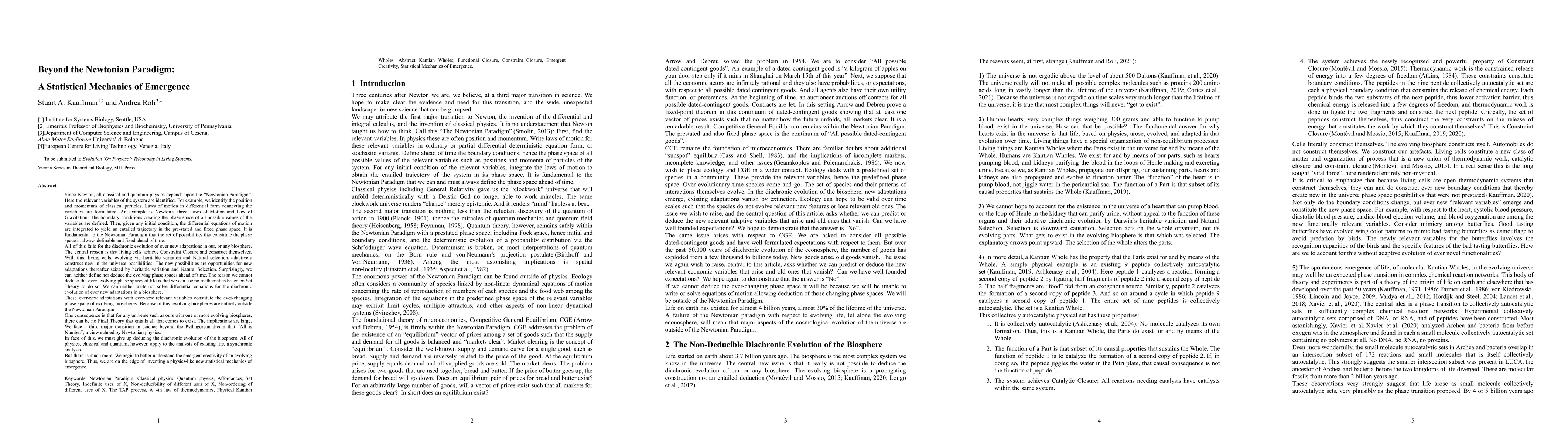 Thumbnail for Beyond the Newtonian Paradigm: A Statistical Mechanics of Emergence