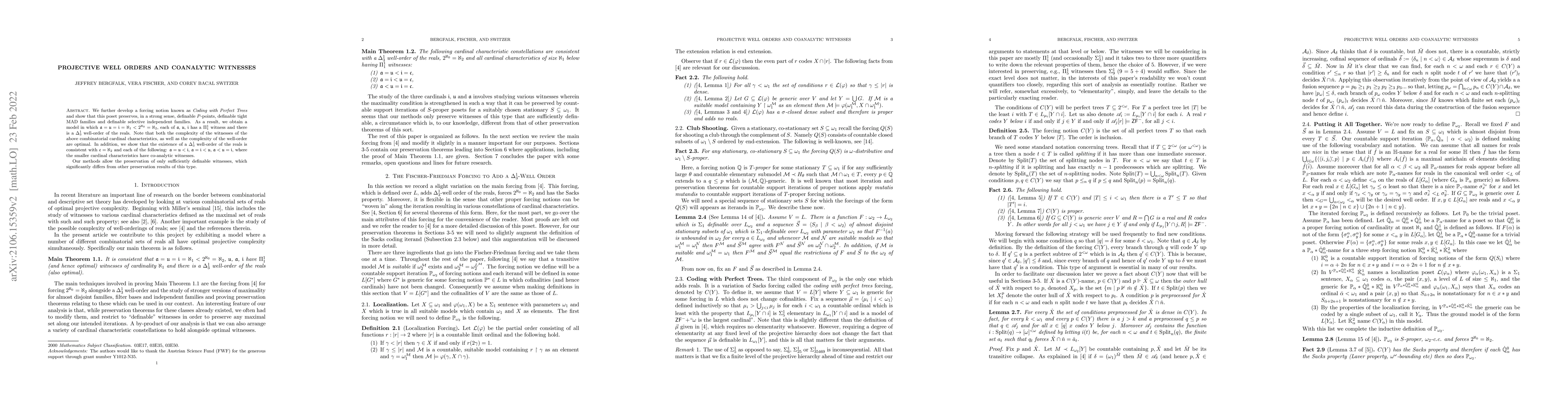 Thumbnail for Projective well-orders and coanalytic witnesses