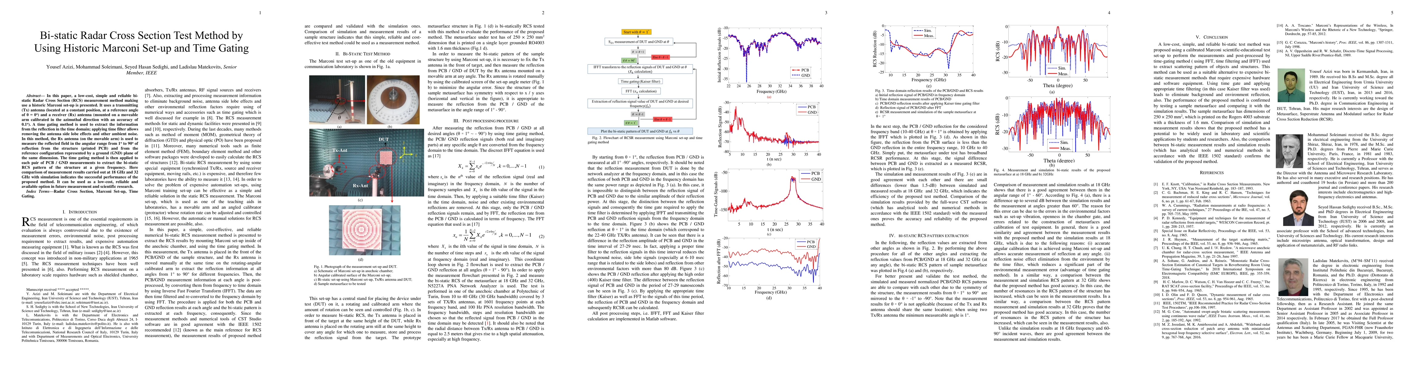 Thumbnail for Bi-static Radar Cross Section Test Method by Using Historic Marconi
  Set-up and Time Gating