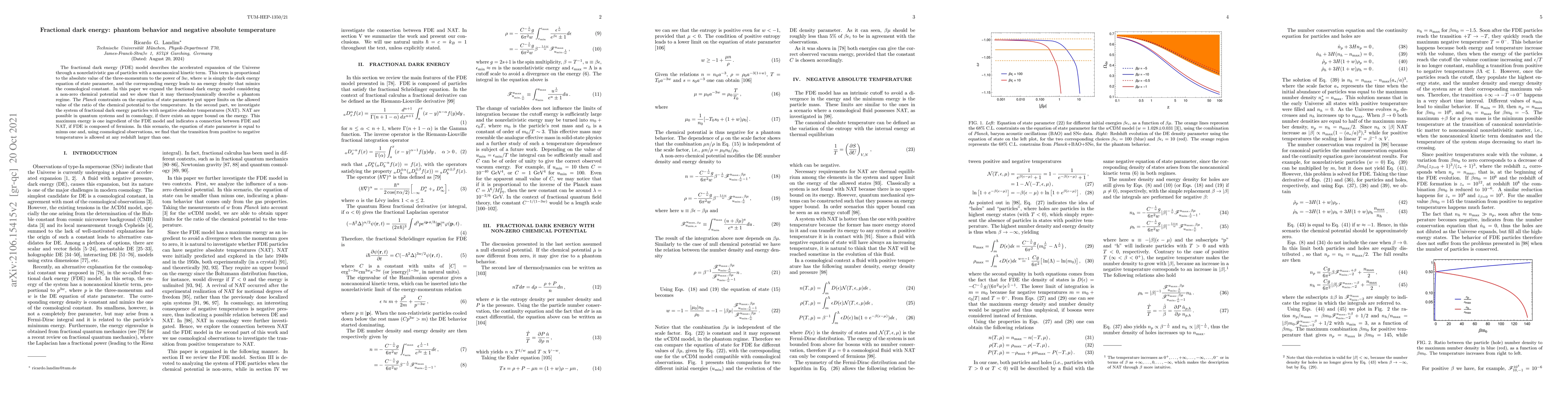 Thumbnail for Fractional dark energy: phantom behavior and negative absolute
  temperature