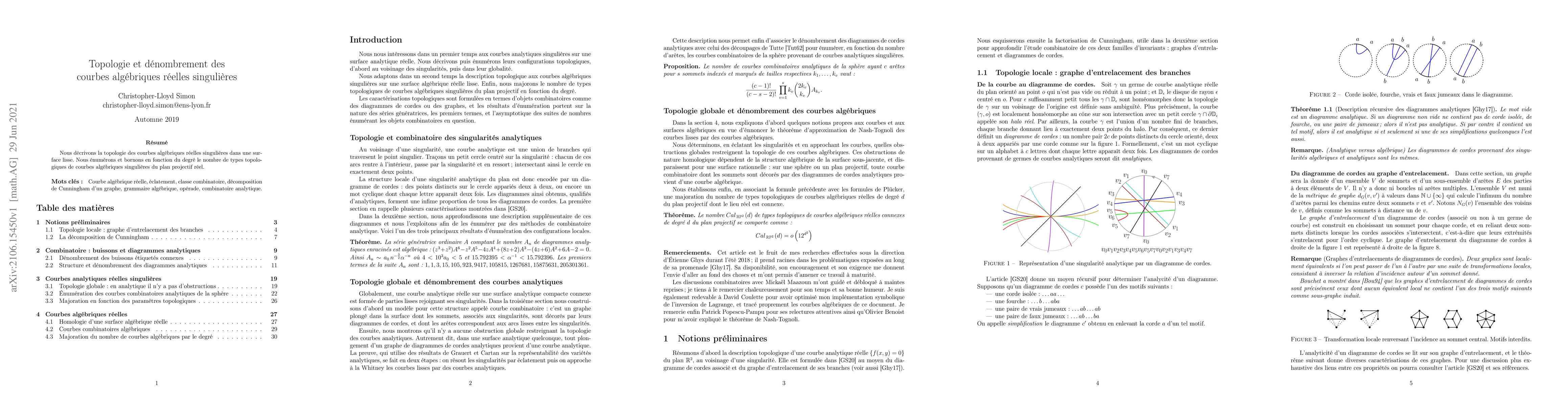 Thumbnail for Topologie et d\'enombrement des courbes alg\'ebriques r\'eelles
  singuli\`eres