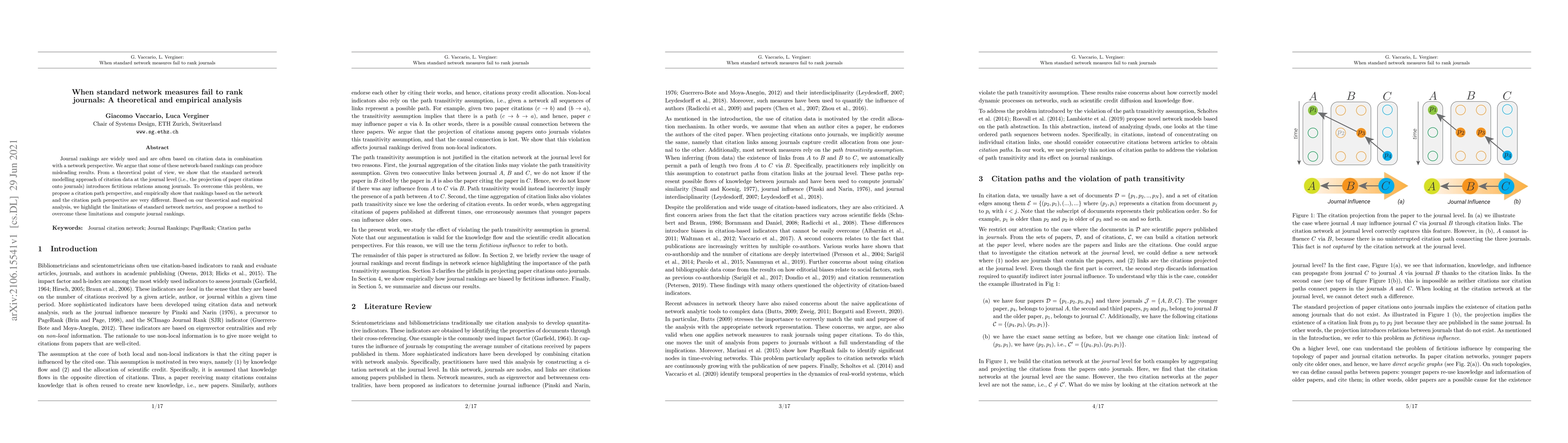 Thumbnail for When standard network measures fail to rank journals: A theoretical and
  empirical analysis