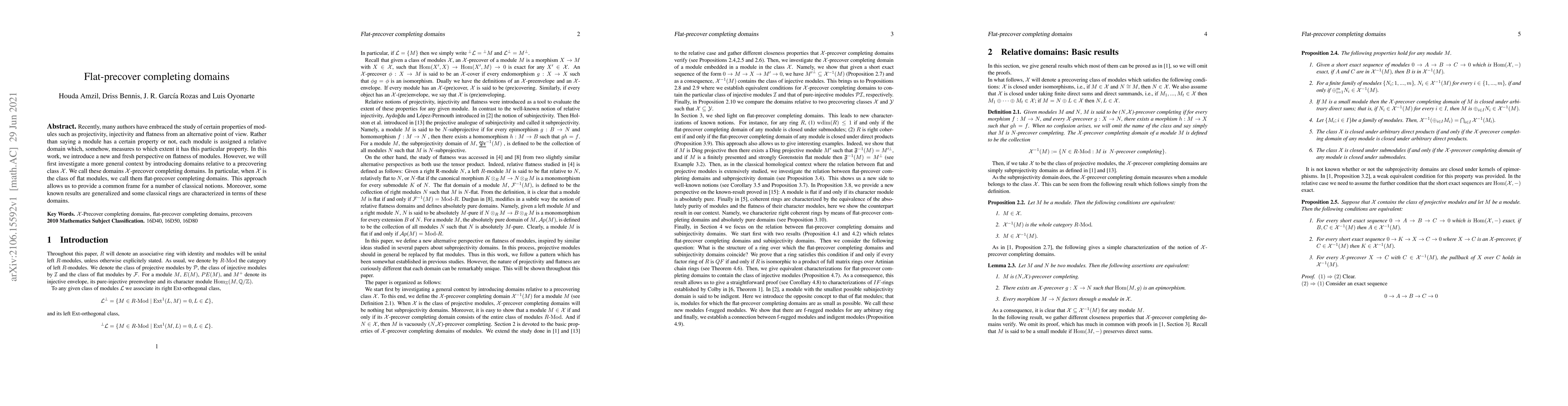 Thumbnail for Flat-precover completing domains