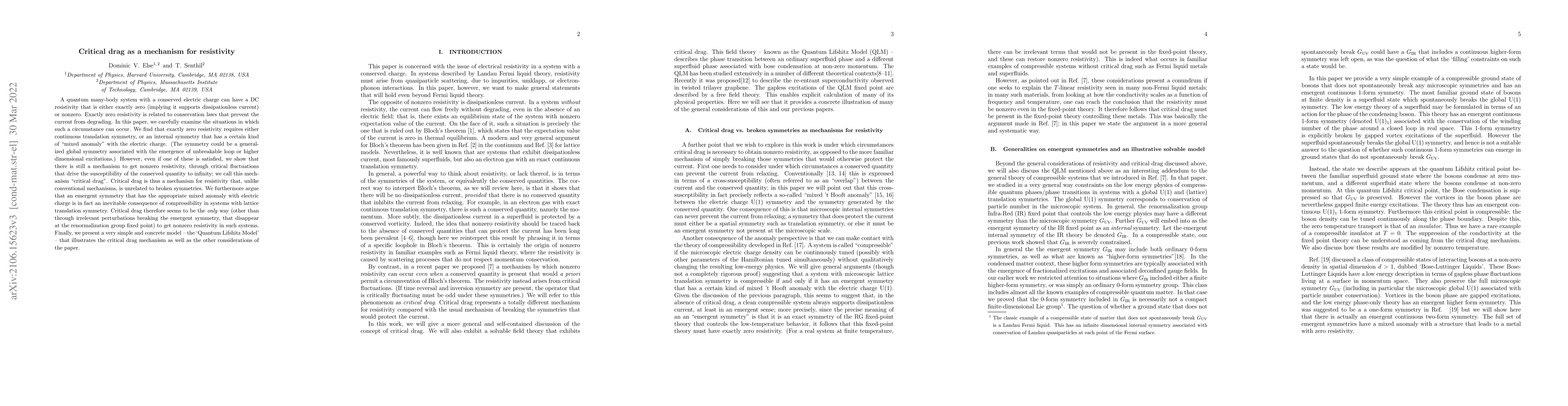 Thumbnail for Critical drag as a mechanism for resistivity