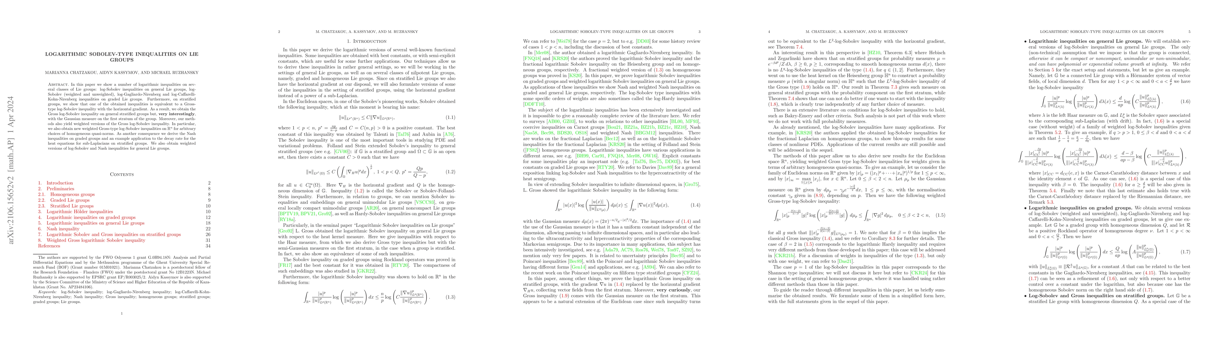 Thumbnail for Logarithmic Sobolev-type inequalities on Lie groups