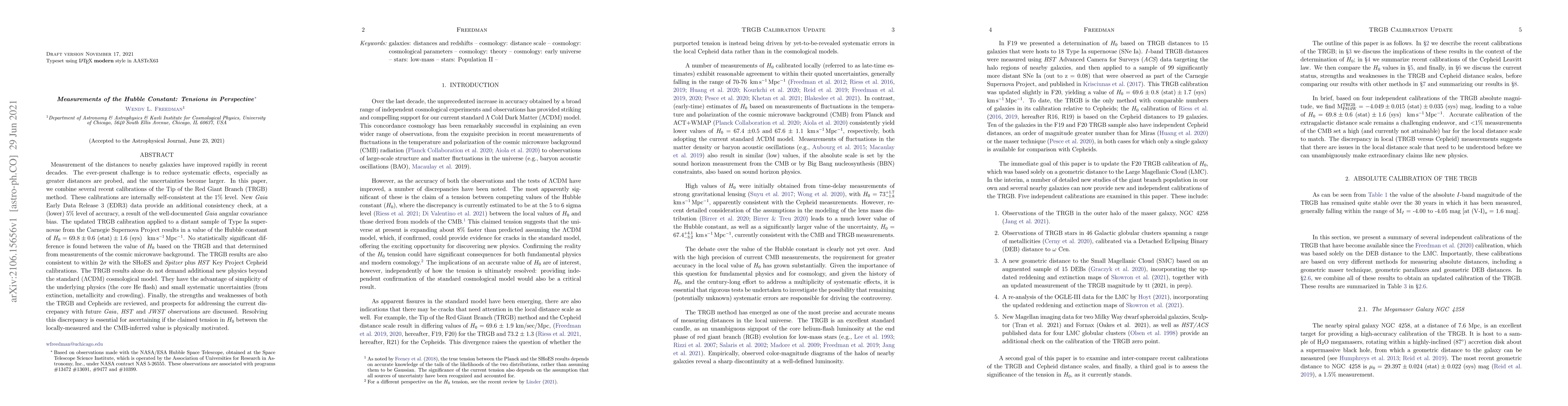Thumbnail for Measurements of the Hubble Constant: Tensions in Perspective