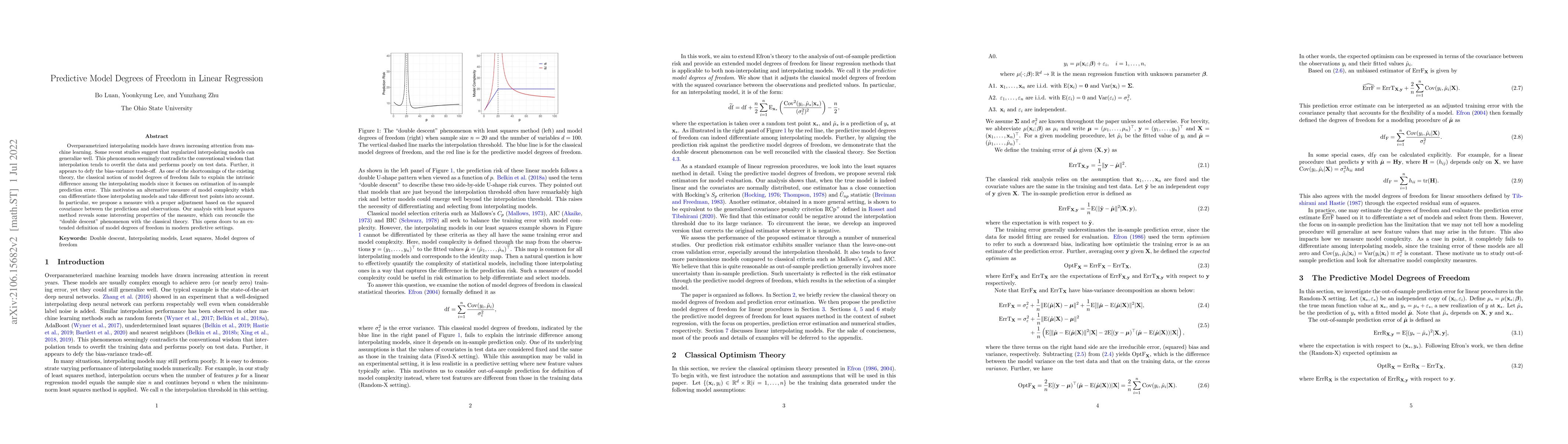 Thumbnail for Predictive Model Degrees of Freedom in Linear Regression