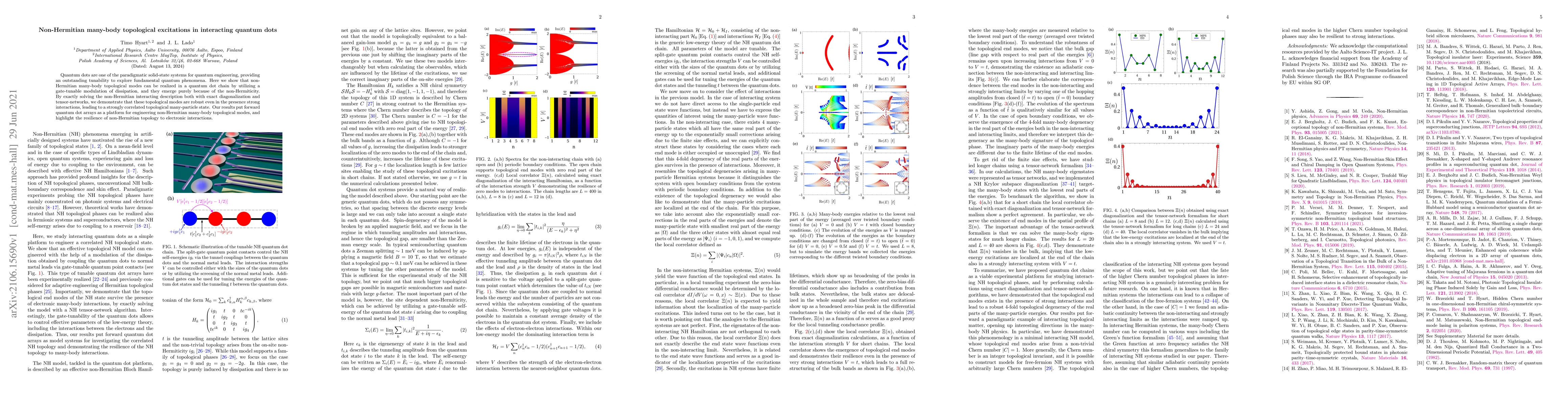 Thumbnail for Non-Hermitian many-body topological excitations in interacting quantum
  dots
