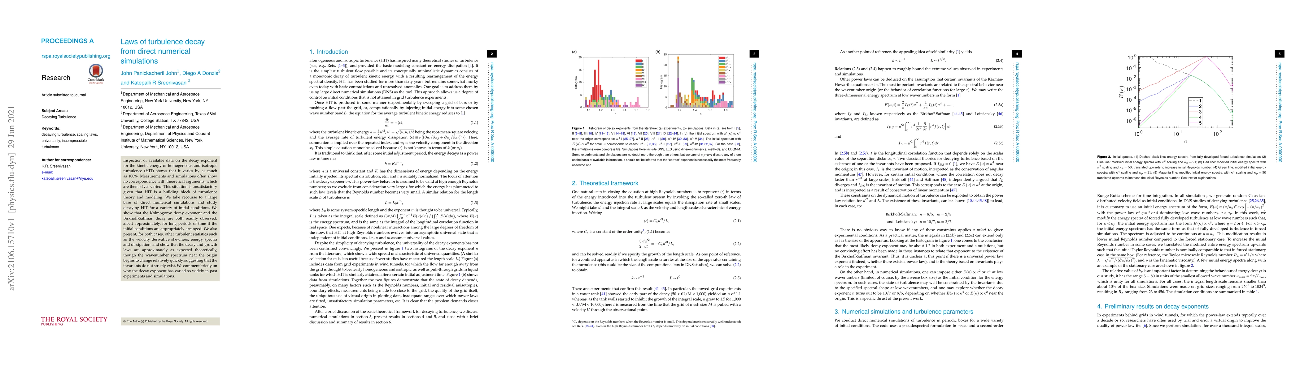 Thumbnail for Laws of turbulence decay from direct numerical simulations