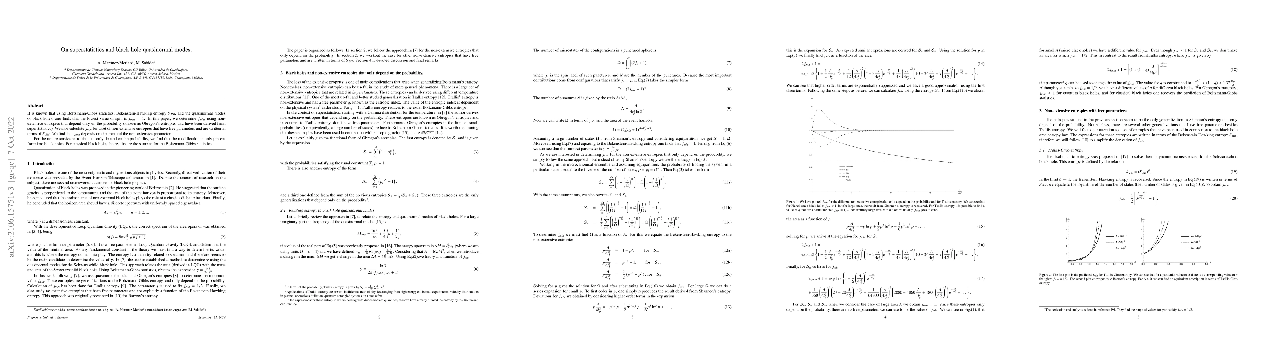 Thumbnail for On superstatistics and black hole quasinormal modes
