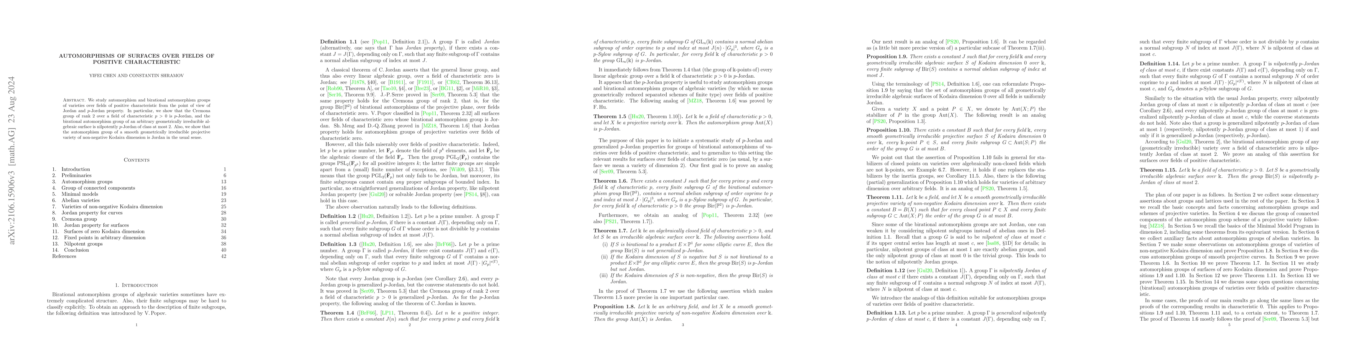 Thumbnail for Automorphisms of surfaces over fields of positive characteristic