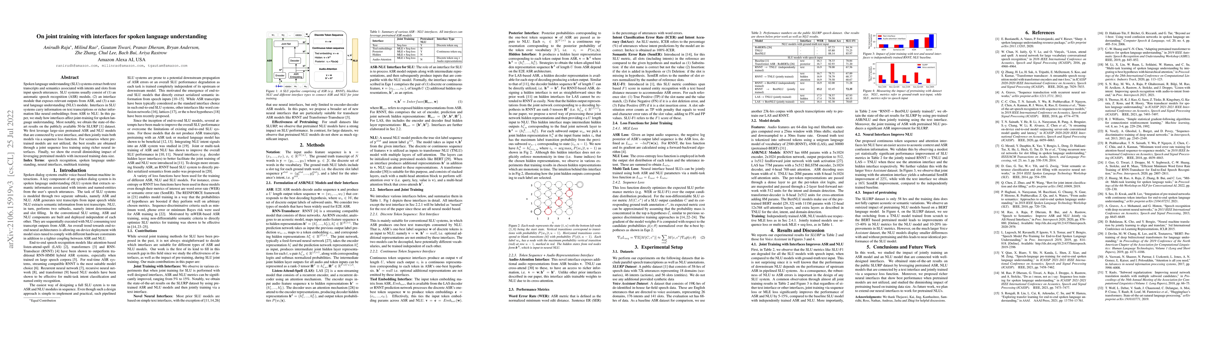 Thumbnail for On joint training with interfaces for spoken language understanding