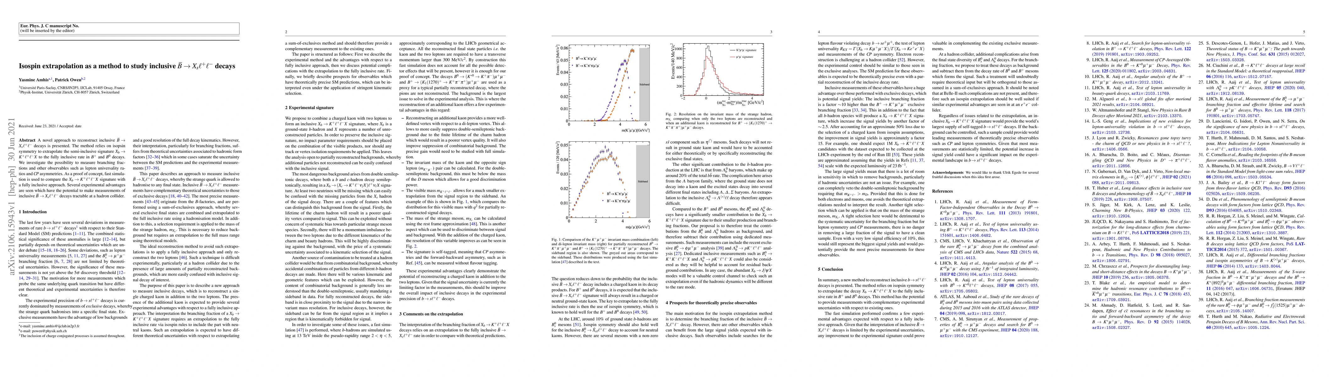 Thumbnail for Isospin extrapolation as a method to study inclusive $\bar{B} \to X_{s}
  \ell^{+}\ell^{-}$ decays