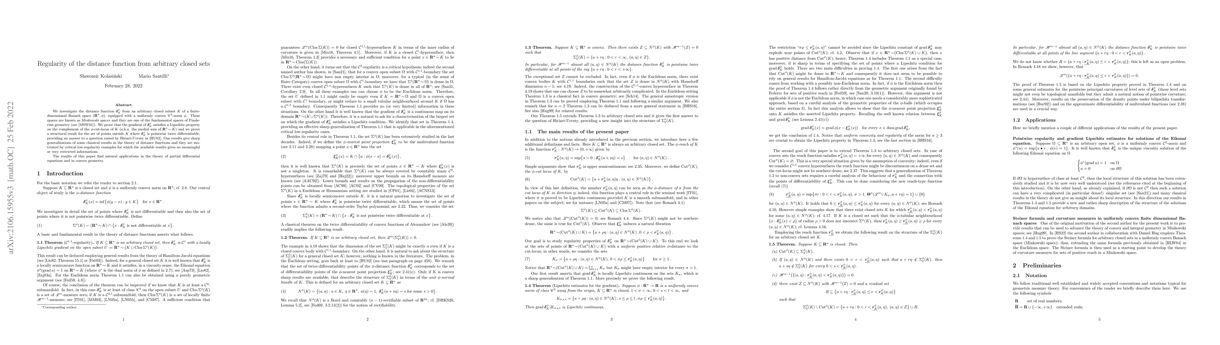 Thumbnail for Regularity of distance functions from arbitrary closed sets