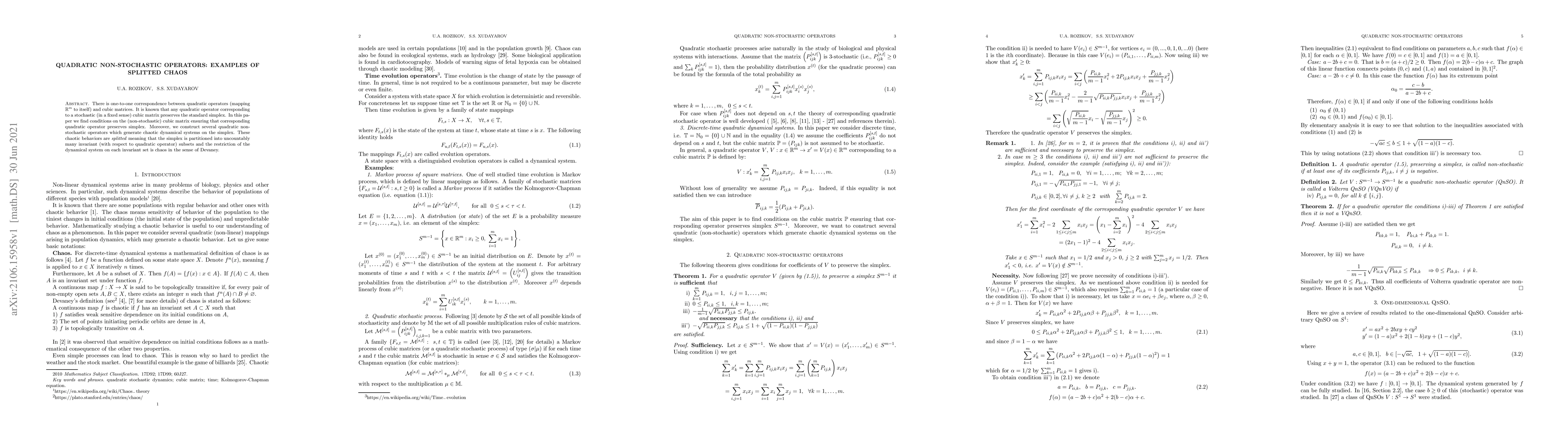 Thumbnail for Quadratic non-stochastic operators: Examples of splitted chaos