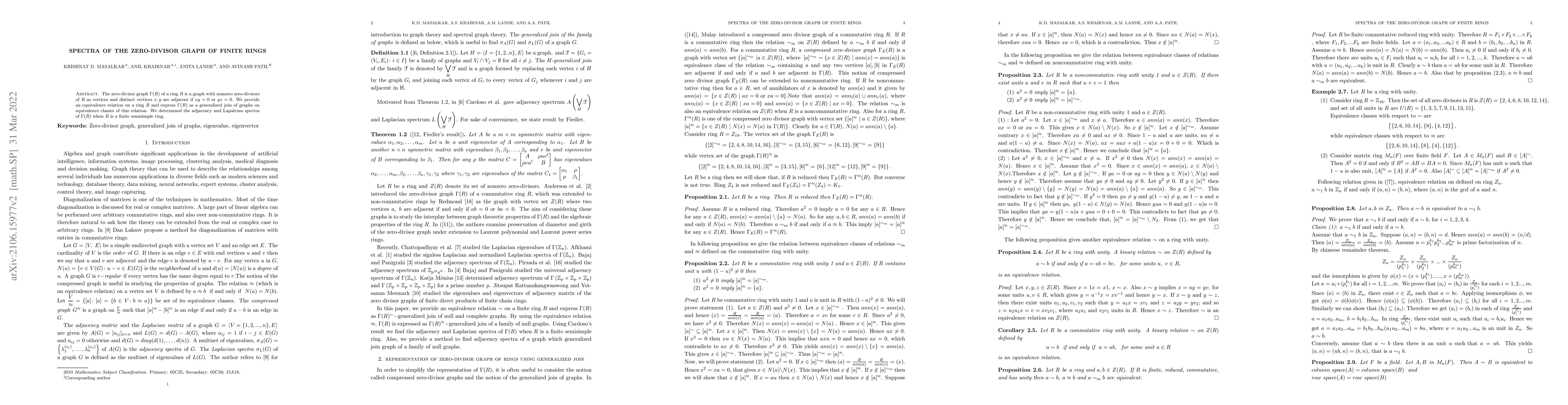 Thumbnail for Spectra of the zero-divisor graph of finite rings