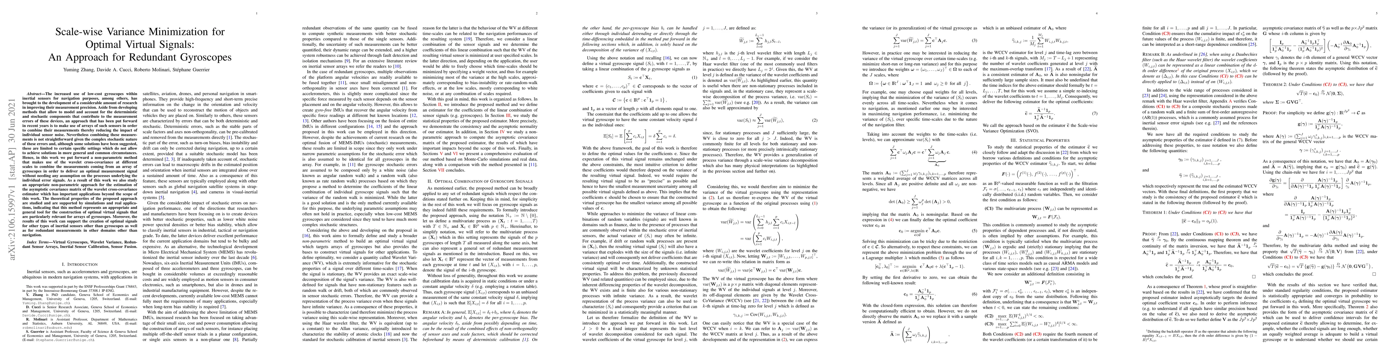 Thumbnail for Scale-wise Variance Minimization for Optimal Virtual Signals: An
  Approach for Redundant Gyroscopes