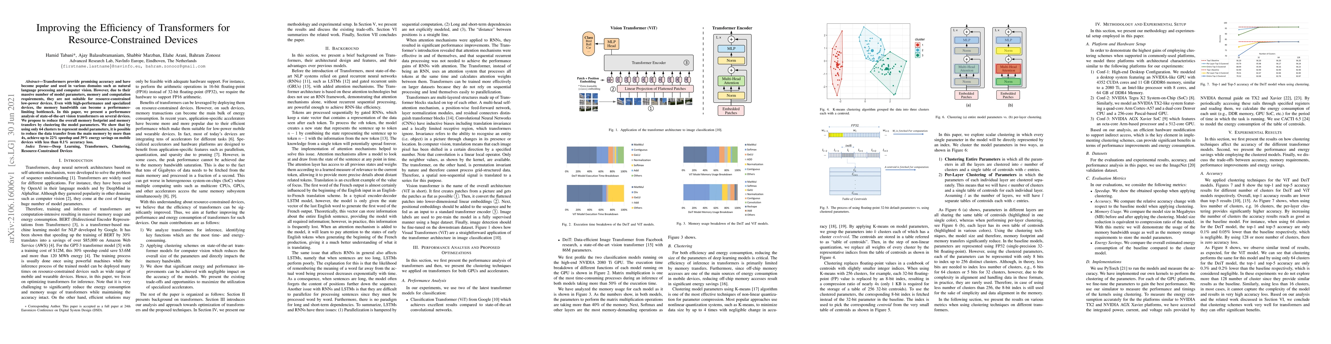 Thumbnail for Improving the Efficiency of Transformers for Resource-Constrained
  Devices