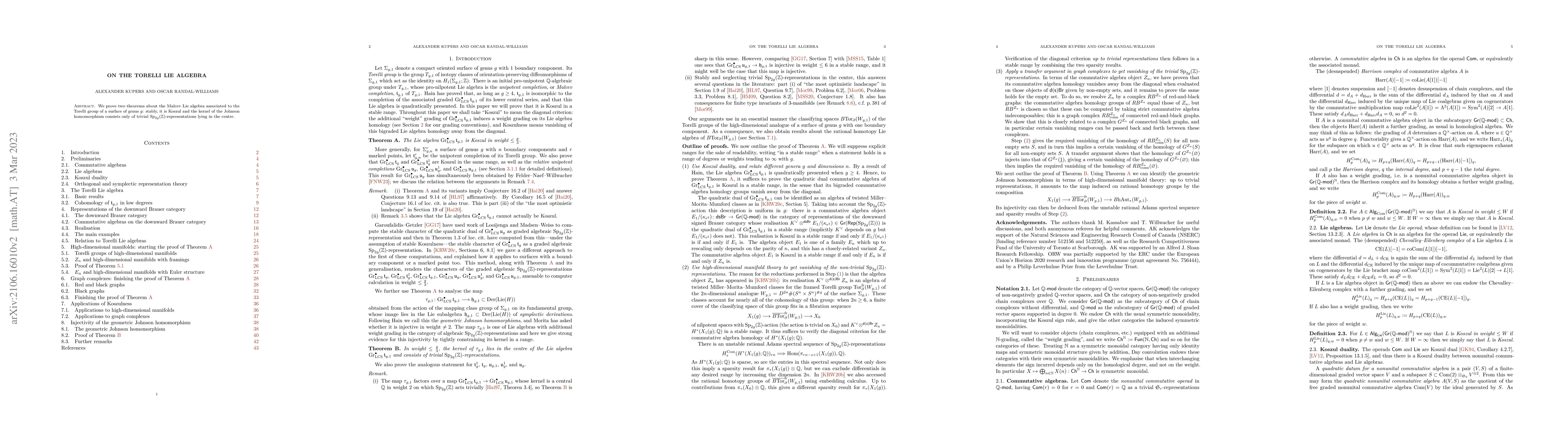Thumbnail for On the Torelli Lie algebra