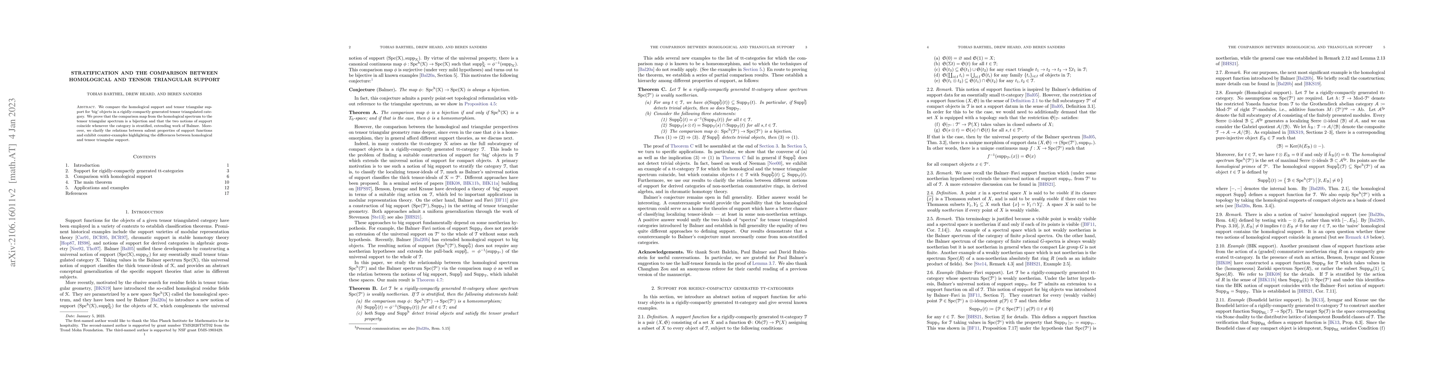 Thumbnail for Stratification and the comparison between homological and tensor
  triangular support
