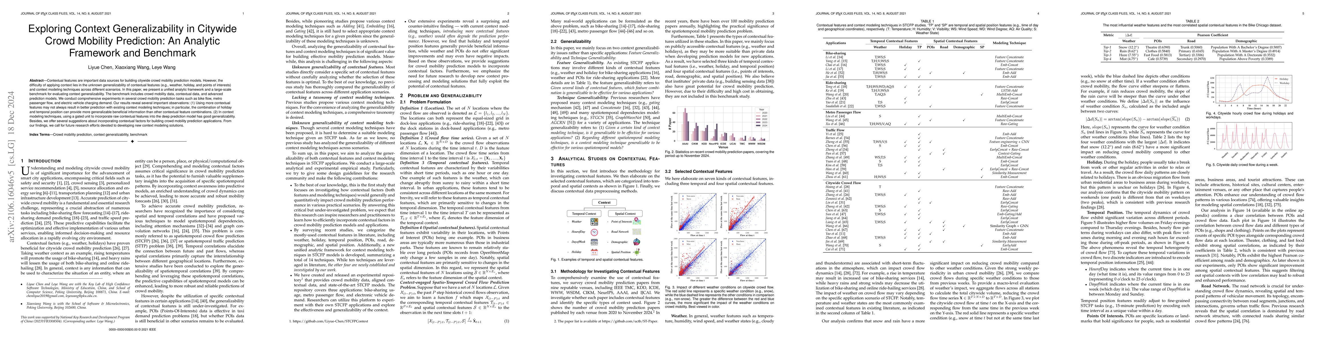 Thumbnail for Exploring Context Generalizability in Citywide Crowd Mobility
  Prediction: An Analytic Framework and Benchmark