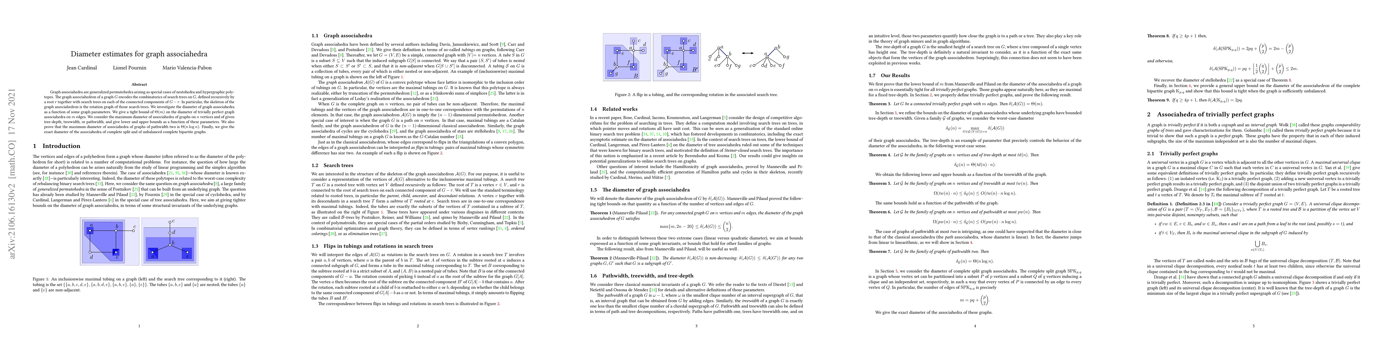 Thumbnail for Diameter estimates for graph associahedra