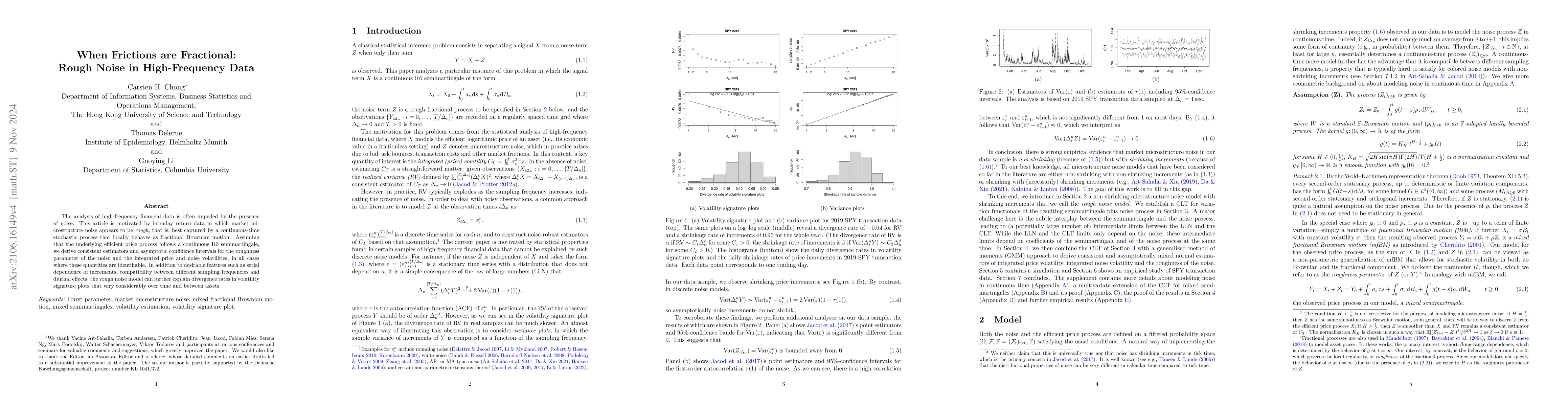 Thumbnail for When Frictions are Fractional: Rough Noise in High-Frequency Data