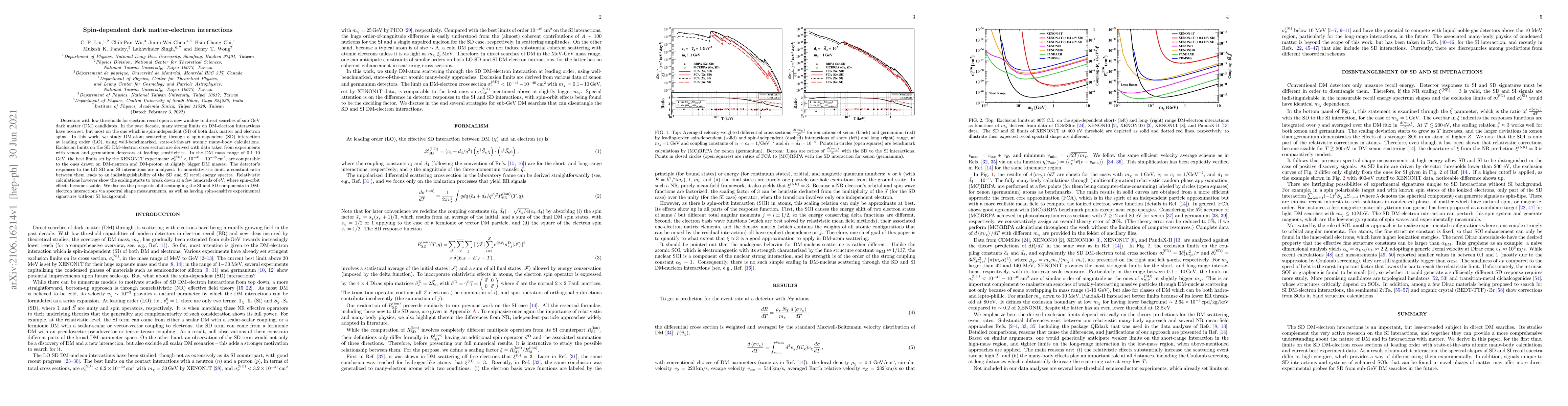 Thumbnail for Spin-dependent dark matter-electron interactions